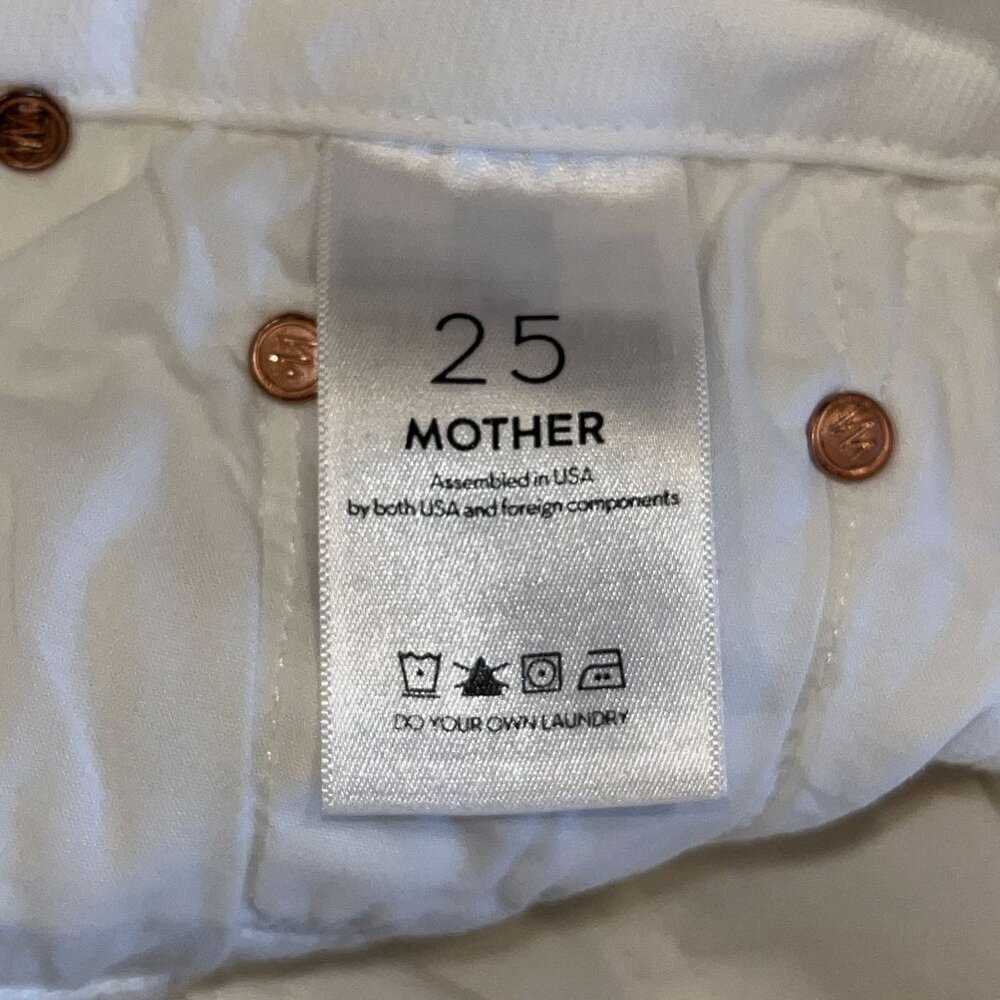 Mother The Looker Crop Jeans White Sz 35 Womens - Picture 10 of 13